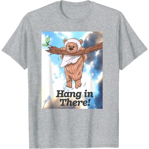 image:imageStar Wars Hang In There Cute Ewok Hanging From Branch TShirtHeather Grey