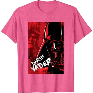 image:imageStar Wars Iconic Epic Darth Vader Split Face Chest Portrait TShirtPink Heather