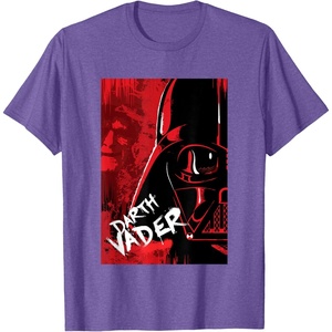 image:imageStar Wars Iconic Epic Darth Vader Split Face Chest Portrait TShirtPurple Heather