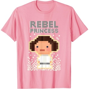 image:imageStar Wars Iconic Rebel Princess Leia Pixel Art Chibi Logo TShirtPink