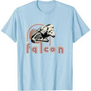 image:imageStar Wars Iconic Retro Racer Millennium Falcon Chest Logo TShirtBaby Blue