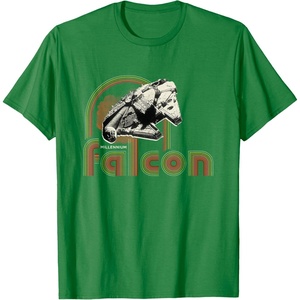 image:imageStar Wars Iconic Retro Racer Millennium Falcon Chest Logo TShirtKelly Green