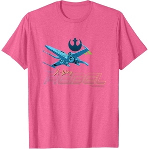 image:imageStar Wars Iconic XWing Rebel Ship Flying Big Chest Logo TShirtPink Heather