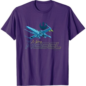 image:imageStar Wars Iconic XWing Rebel Ship Flying Big Chest Logo TShirtPurple
