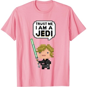 image:imageStar Wars Luke Skywalker Trust Me I Am A Jedi Pixel Art Logo TShirtPink