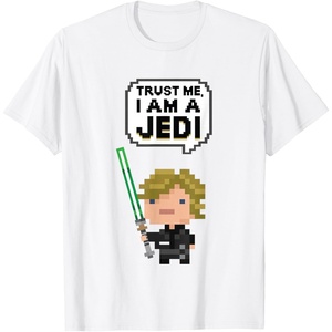 image:imageStar Wars Luke Skywalker Trust Me I Am A Jedi Pixel Art Logo TShirtWhite