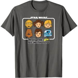 image:imageStar Wars May the 4th Be With You Classic Movie Characters TShirtAsphalt Grey