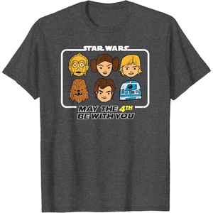 image:imageStar Wars May the 4th Be With You Classic Movie Characters TShirtDark Heather Grey