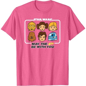 image:imageStar Wars May the 4th Be With You Classic Movie Characters TShirtPink Heather