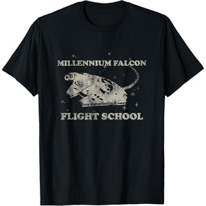 image:imageStar Wars Millennium Falcon Flight School Distressed TShirtBlack