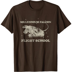 image:imageStar Wars Millennium Falcon Flight School Distressed TShirtBrown