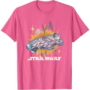 image:imageStar Wars Rebel Hope Millennium Falcon Burst TShirtPink Heather