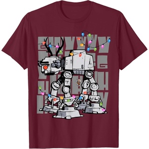 image:imageStar Wars The Clone Wars Reindeer Lights Luke Skywalker TShirtBurgundy