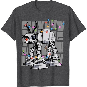 image:imageStar Wars The Clone Wars Reindeer Lights Luke Skywalker TShirtDark Heather Grey