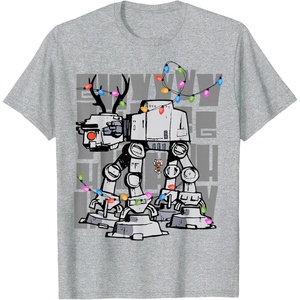 image:imageStar Wars The Clone Wars Reindeer Lights Luke Skywalker TShirtHeather Grey