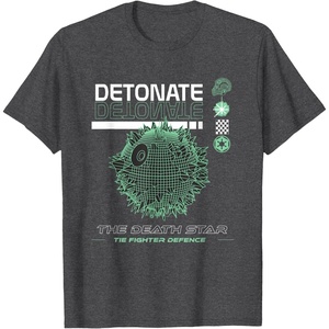 image:imageStar Wars The Death Star Tie Fighter Defence Big Chest Logo TShirtDark Heather Grey