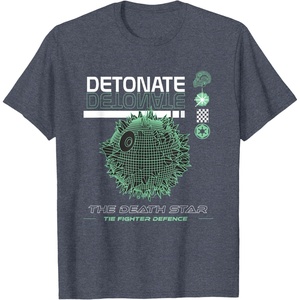 image:imageStar Wars The Death Star Tie Fighter Defence Big Chest Logo TShirtHeather Blue