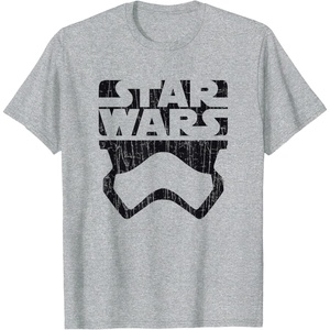 image:imageStar Wars The Force Awakens Stormtrooper Big Face Distressed TShirtHeather Grey