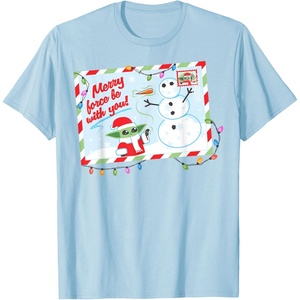image:imageStar Wars The Mandalorian Grogu Merry Christmas Card TShirtBaby Blue