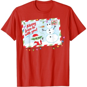 image:imageStar Wars The Mandalorian Grogu Merry Christmas Card TShirtRed