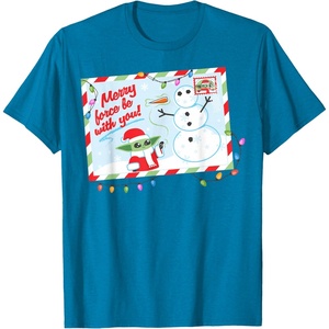 image:imageStar Wars The Mandalorian Grogu Merry Christmas Card TShirtSapphire Blue