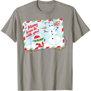 image:imageStar Wars The Mandalorian Grogu Merry Christmas Card TShirtSlate Grey