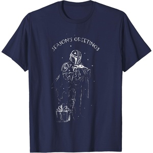 image:imageStar Wars The Mandalorian Seasons Greetings Din Djarin TShirtNavy Blue