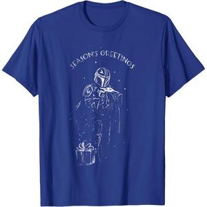 image:imageStar Wars The Mandalorian Seasons Greetings Din Djarin TShirtRoyal Blue