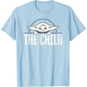 image:imageStar Wars The Mandalorian The Child Grogu Weathered Logo TShirtBaby Blue