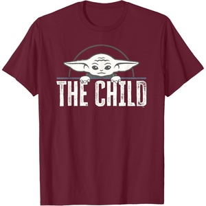 image:imageStar Wars The Mandalorian The Child Grogu Weathered Logo TShirtBurgundy
