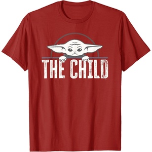 image:imageStar Wars The Mandalorian The Child Grogu Weathered Logo TShirtCranberry Red