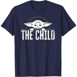 image:imageStar Wars The Mandalorian The Child Grogu Weathered Logo TShirtNavy Blue