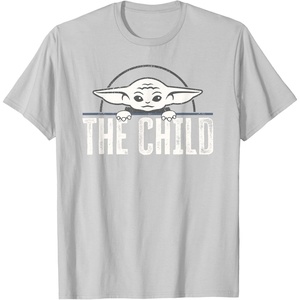 image:imageStar Wars The Mandalorian The Child Grogu Weathered Logo TShirtSilver Grey