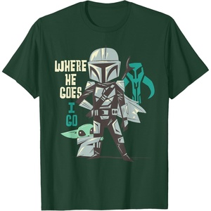 image:imageStar Wars The Mandalorian and Grogu Where He Goes I Go TShirtDark Green