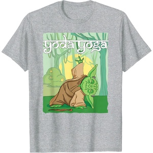 image:imageStar Wars Yoda Yoga Peaceful Stretching Session Poster TShirtHeather Grey