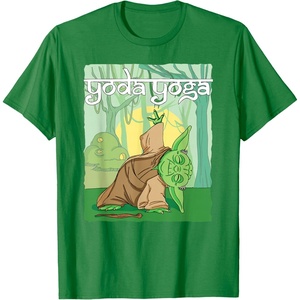 image:imageStar Wars Yoda Yoga Peaceful Stretching Session Poster TShirtKelly Green