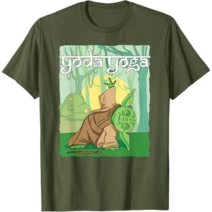 image:imageStar Wars Yoda Yoga Peaceful Stretching Session Poster TShirtOlive Green