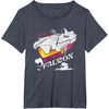 image:imageStar Wars Iconic Millennium Falcon Retro Big Chest Poster TShirtHeather Blue