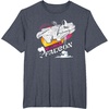 image:imageStar Wars Iconic Millennium Falcon Retro Big Chest Poster TShirtHeather Blue