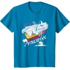 image:imageStar Wars Iconic Millennium Falcon Retro Big Chest Poster TShirtSapphire Blue