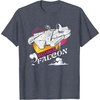 image:imageStar Wars Iconic Millennium Falcon Retro Big Chest Poster TShirtHeather Blue