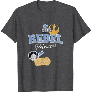 image:imageStar Wars  Leia  Rebel Princess Faux Patches TShirtDark Heather Grey