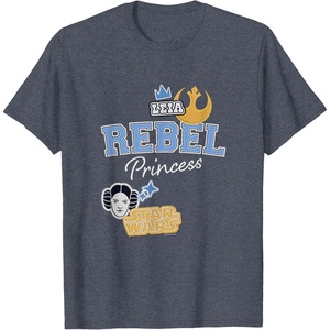image:imageStar Wars  Leia  Rebel Princess Faux Patches TShirtHeather Blue