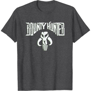 image:imageStar Wars Bounty Hunter Mandalorian Mythosaur Skull Emblem TShirtDark Heather Grey
