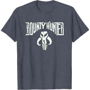 image:imageStar Wars Bounty Hunter Mandalorian Mythosaur Skull Emblem TShirtHeather Blue