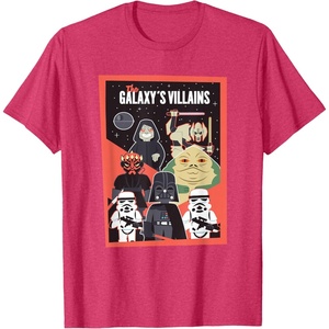 image:imageStar Wars Classic Vintage Chibi Galaxys Villains Poster TShirtRed Heather