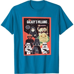 image:imageStar Wars Classic Vintage Chibi Galaxys Villains Poster TShirtSapphire Blue
