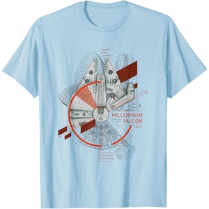 image:imageStar Wars Epic Millennium Falcon Schematic Big Chest Poster TShirtBaby Blue