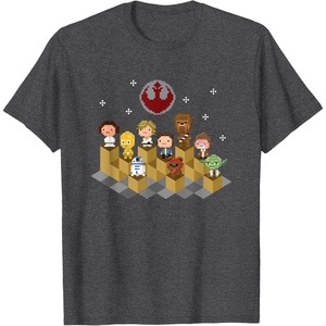 image:imageStar Wars Iconic Epic Rebel Alliance Group Shot Chibi Poster TShirtDark Heather Grey