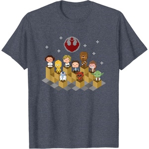 image:imageStar Wars Iconic Epic Rebel Alliance Group Shot Chibi Poster TShirtHeather Blue